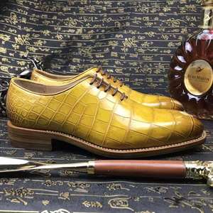 Мужские классические туфли Goodyear из натуральной кожи высшего качества: деловые туфли из крокодиловой кожи, роскошные туфли из кожи аллигатора для мужчин - Product Image 2