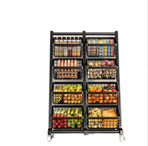 Étagère pour snacks de supermarché Panier incliné pour cuisine Présentoir à grille alimentaire multicouche Étagère à roulettes mobile - Product Image 6
