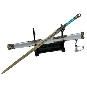 Lijiangxian Xiao Yanqiu Qingfeng SWORD โมเดลอาวุธโลหะเต็มตัว22ซม. พร้อมเกราะแกะสลักรูปสัตว์โทรทัศน์ - Product Image 1