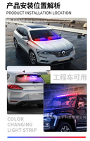 Luces de flash de dos colores y dos sincronizaciones con un controlador, luz estroboscópica Led Interior para tablero de vehículos de emergencia, luz estroboscópica Interior para camiones y coches