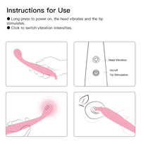 Gebogen dubbelzijdige siliconen G-spot vibrator met 10 vibratiemodi, waterdicht IPX6 & latexvrij voor vrouwen