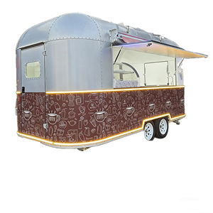 Chariot de vente ambulante de café, de thé au lait, de hot-dogs et de glaces en acier inoxydable pour usage commercial en extérieur, remorquable - Product Image 3