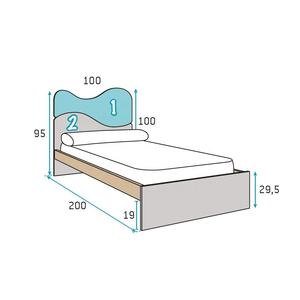 NOVA 21ETAD003 Ensemble de Mobilier de <span class=keywords><strong>Chambre</strong></span> Moderne pour Jeune <span class=keywords><strong>Fille</strong></span> Lit Simple Enfant en Bois Mobilier Complet pour <span class=keywords><strong>Chambre</strong></span> à Coucher d'Enfant - Product Image 2