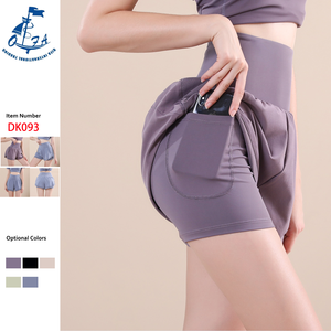 Anpassbares Logo Atmungsaktives Fake-2-Teile-Set Damen-Röcke Fitnessstudio Fitness Hochgeschnittene Yoga-Kleidung Lauf-Workout Damen-Tennisröcke - Product Image 1