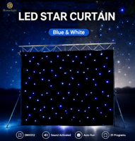 Lumières de scène DMX à vente chaude, rideau d'étoiles LED, tissu d'étoiles LED pour spectacle de scène de mariage, église