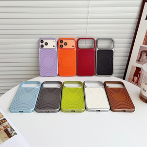 เคสโทรศัพท์มือถือหนังแม่เหล็กแบบนูนลายคลื่นด้าน สำหรับ iPhone 17 16 15 14 Pro Max ฝาหลังแข็งแบบ PC ผิวฟรอสติ้ง - Product Image 2
