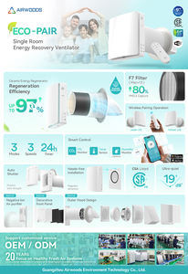 Filtre HEPA ERV F7 résidentiel de luxe, capteur d'<span class=keywords><strong>humidité</strong></span> et de CO2, efficacité de classe A de l'UE - Product Image 6