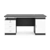 Escritorio de Oficina Contemporáneo con Cajones de Almacenamiento y Gabinete, Escritorio Ejecutivo para Computadora, Ideal para Trabajar, Escribir y Estudiar