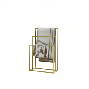 Toallero de Hierro Dorado Independiente de 96 cm con 3 Barras, Diseño Elegante para Baño y Hogar - Product Image 1