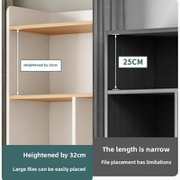 Kleiner Mansfield G567 Moderner Holz-Wohnzimmerschrank Boden-Decke-Wandmontierter Aufbewahrungsschrank mit Türen und Verstellbaren Regalböden