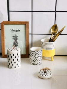 Bán Hot Gốm Cà Phê Trà Đường Canister Set Lưu Trữ Thực Phẩm Với Nắp Bếp Sứ Jar Container Quà Tặng Cho Phụ Nữ - Product Image 3