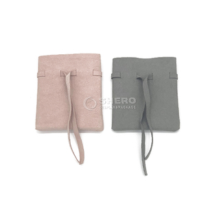 Sac d'emballage personnalisé pour bijoux Emballage Tissu Tissu Fermeture par corde Pochette de luxe en microfibre Sac d'emballage pour bijoux - Product Image 1