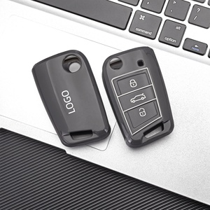 Étui de protection pour <span class=keywords><strong>clé</strong></span> de voiture en TPU premium avec <span class=keywords><strong>logo</strong></span> pour VW Golf Bora Tharu Tayron Sagitar Teramont, livraison rapide - Product Image 2