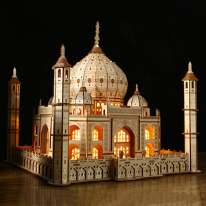 Rompecabezas de Madera Tridimensional 3D Nuevo y Popular - Castillo Taj Mahal, Juguete Educativo de Ensamblaje para Niños - Product Image 4