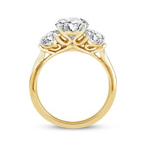 Anello di Fidanzamento Personalizzato con Diamante Creato in Laboratorio CVD Certificato IGI, in Oro Massiccio con Taglio Ovale e Tre Pietre, Gioiello per Donne - Product Image 3