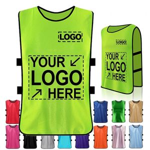 Gilet d'entraînement sportif personnalisé en polyester avec logo promotionnel – Maillot d'entraînement, dossard d'équipe pour football, basketball, marathon - Product Image 1