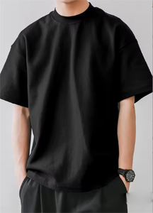 เสื้อยืดคอกลมหนาคุณภาพสูง ผ้าฝ้ายทรงโอเวอร์ไซส์ สีขาวล้วน เสื้อยืดทรงบ็อกซี่ หนักแน่น ผู้ผลิตเสื้อยืดคอเต่าสำหรับผู้ชาย - Product Image 4