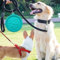 Silicone Double Bol D'été Mangeoire Lente Pliable Portable Chien Bol D'eau en Forme de Bouteille pour Voyager avec des Chats