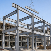 Poutre en I en acier galvanisé laminé à chaud, acier doux de qualité S235JR ~ S355J2, longueur personnalisée pour projets de construction multi-scénarios