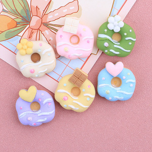 New Arrival Slime Charms Cute Simulation square Donut Design Resin Cabochon for DIY Hair Bow