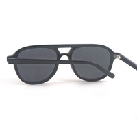 Gafas de sol polarizadas de BIO acetato, marca negra, gafas de sol polarizadas de doble puente de aluminio, gafas de sol de moda para hombres, gafas de sol de moda