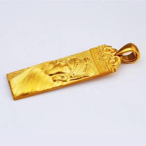 Colgantes Personalizados de Plata de Ley 925 con Grabado para Hombre, Diseño de Tallado de Figuras, Colgante Rectangular de Guan <span class=keywords><strong>Yu</strong></span> Chapado en Oro - Product Image 5