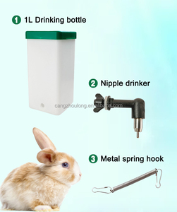 Zz 0.5L 1L nhựa động vật gặm nhấm Gà Gia cầm tự động chai nước xô thép không gỉ thỏ núm vú uống - Product Image 4