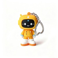 Porte-clés personnalisé en PVC avec mini personnage et dragonne de marque pour articles d'anime
