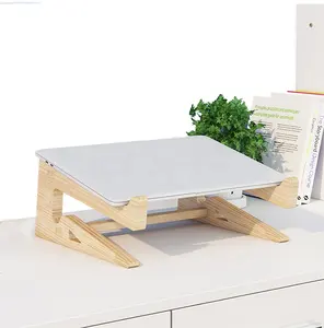 2021 Amazon, оптовая продажа, деревянная бамбуковая Портативная Складная регулируемая подставка для ноутбука Macbook