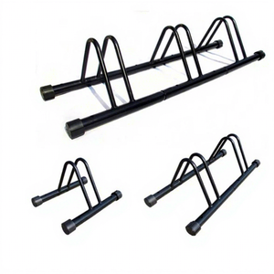Soporte para Bicicletas de 1, 2 o 3 Secciones, Metálico, de Montaje en Suelo, Negro, para Uso en Exteriores - Product Image 1
