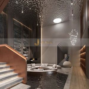 ANN7986 Série 300 Panneau de revêtement décoratif moderne en acier inoxydable effet miroir ondulé ASTM pour hôtels et commerces de détail - Product Image 5
