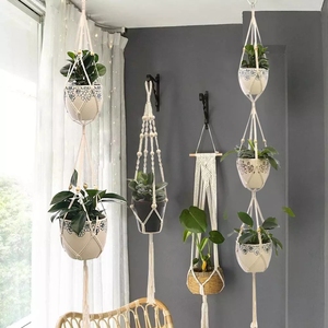 <span class=keywords><strong>Pot</strong></span> <span class=keywords><strong>de</strong></span> <span class=keywords><strong>fleurs</strong></span> suspendu, support <span class=keywords><strong>de</strong></span> plante en macramé, support <span class=keywords><strong>de</strong></span> plante mural, panier suspendu, panier <span class=keywords><strong>de</strong></span> <span class=keywords><strong>fleurs</strong></span>, décorations <span class=keywords><strong>de</strong></span> balcon - Product Image 1