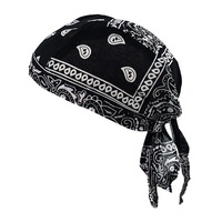 Topi Kerudung Bajak Laut Katun Murni, Bernapas, Menyerap Keringat, Motif Bunga Mete, Rajutan Tipis, Gaya Etnik, Durag