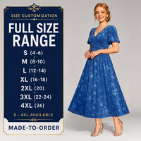 Robe longue décontractée pour femme, à volants, à motifs floraux, pour l'automne, taille complète du S au 4XL, sur commande, vente en gros, OEM, ODM, usine