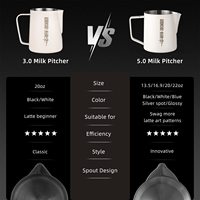 Pichet à mousse de lait personnalisé avec logo, outils pour l'art du café latte, pichet à mousse de lait professionnel en acier inoxydable, vapeur à partir de pichets