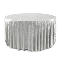 Housse de table ronde en velours écrasé en gros, nappe en polyester pour mariage, banquet, hôtel, événement, location, décoration