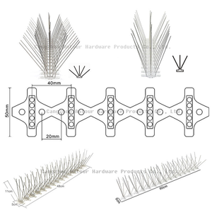 Piques <span class=keywords><strong>anti</strong></span>-oiseaux en acier inoxydable avec base en plastique de 32 cm pour le contrôle des <span class=keywords><strong>corbeaux</strong></span> et des pigeons - Product Image 4