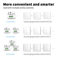 Interruptores de Control Remoto Autoalimentados AC85-240V para Iluminación Inteligente, Controlador WIFI Inteligente para Electrodomésticos Inteligentes