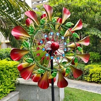 Ornements de jardin décor roulements à billes cinétique fleur vent spinner