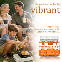 Gummies pour adultes Omega 3-6-9 60 unités |   Complément alimentaire énergétique végétalien sans gluten à la mangue pour la santé immunitaire et osseuse