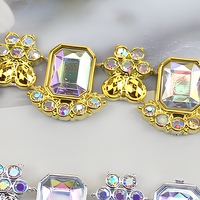 Nouvel arrivage en stock : Dentelle chaîne brodée de strass de 16 cm, style ethnique Miao, accessoire DIY pour vêtements, dentelle de garniture, Chine