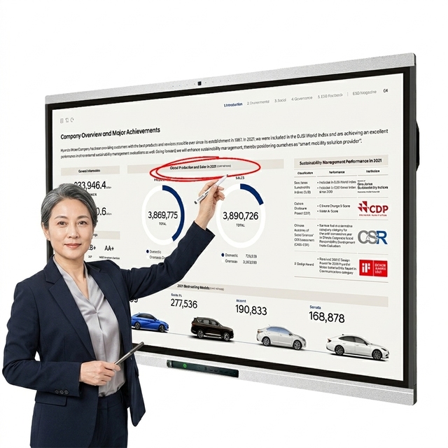 Conference Room 86 Inch Interactive Screen Smart Display 4K Wireless Cast Multi Touch Video Meeting Office Boardroom Panel