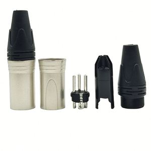 Carcasa de Metal <span class=keywords><strong>XLR</strong></span> <span class=keywords><strong>Conector</strong></span> macho hembra de 3 pines Pin de contacto niquelado 3 núcleos Enchufe macho hembra Microfono <span class=keywords><strong>XLR</strong></span> <span class=keywords><strong>Conector</strong></span> de 3 pines - Product Image 3