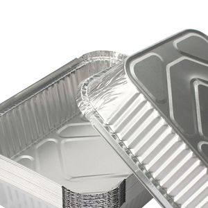 Meishida Aluminum Foil Container Rectangle 2000ml Disposable Microwave Safe Takeaway Food Box - Product Image 3