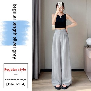 Nuovi <span class=keywords><strong>Pantaloni</strong></span> Estivi da <span class=keywords><strong>Donna</strong></span> in <span class=keywords><strong>Lino</strong></span>, Stile Vintage, Vestibilità Ampia, Vita Alta, Gamba Larga, Casual, in Seta Ghiaccio, Dritti, Lunghi fino al Pavimento - Product Image 6