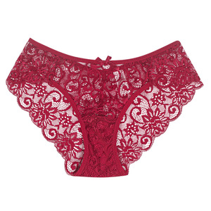 Tanga de encaje 2025, ropa interior de gasa transparente de cintura media de comercio exterior, calzoncillos de talla grande Euro y Amer con entrepierna de algodón Sexy para mujer - Product Image 1