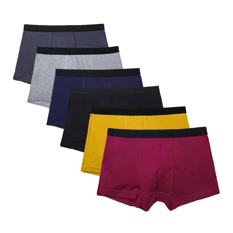Plus size 2021 Novo design dos homens do algodão Boxer shorts de cor sólida elástica boxers RTS mens underwear confortável mens boxer