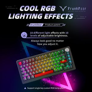 DrunkDeer A75 <span class=keywords><strong>Pro</strong></span> Teclado con interruptor magnético Disparador rápido Teclado mecánico para juegos RGB Compacto <span class=keywords><strong>TKL</strong></span> 82 teclas USB con cable con perilla - Product Image 4