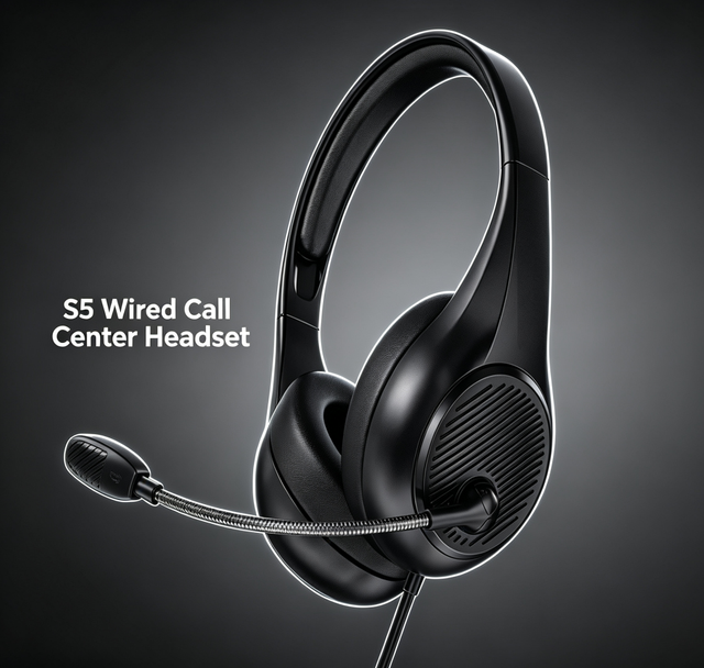 Corded Call Center Headset Wired Boom Mic Headset Customer Service Corded Headset USB Wired Headset Siberia S5