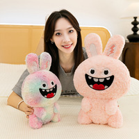 Nouvelle Peluche Lapin Haha Transfrontalière en Polyester, Mignonne et Amusante, Compagnon Unisexe pour Bébés et Enfants
